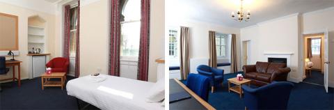 Two examples of single en-suite rooms.