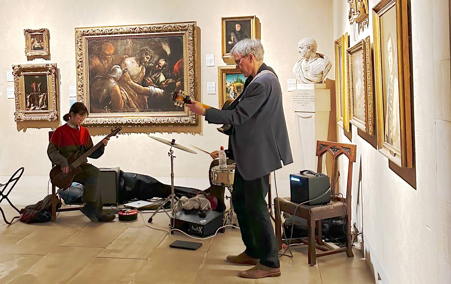 Jazz musicians performing in the Picture Gallery