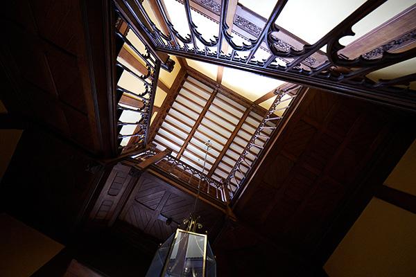 Deanery staircase, viewed from below