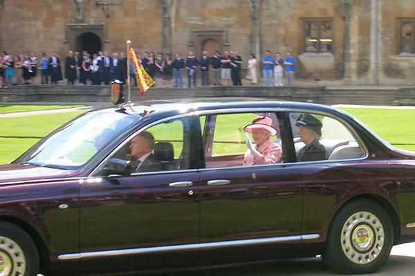 Her Majesty the Queen arriving at Christ Church