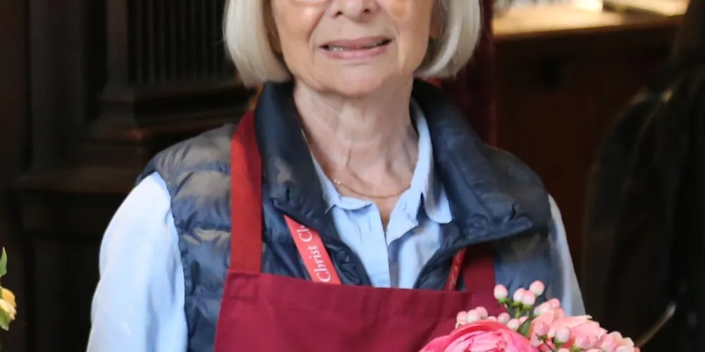 Anne, a volunteer flower arranger at the Cathedral