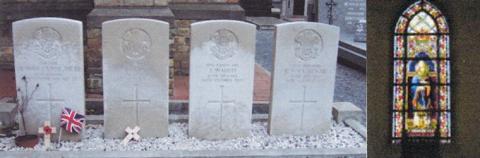 Stained glass window in Zandvoorde Church (near Ypres) in memory of Lieutenant Christopher Randolph Turnor