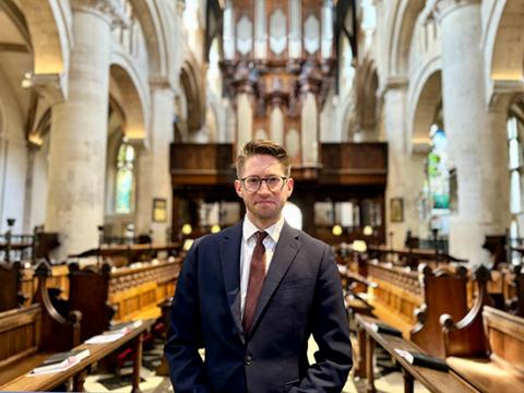 Peter Holder in the knave of Christ Church Cathedral