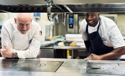 Two of Christ Church's chefs in our Tudor kitchen