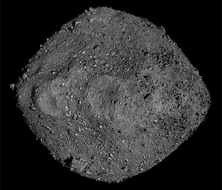 Asteroid Bennu image taken by the NASA mission  OSIRIS-REx Credit : NASA/Goddard/University of Arizona 