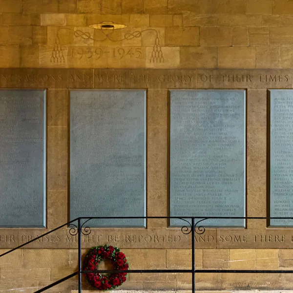 War memorials at the entrance to the Cathedral