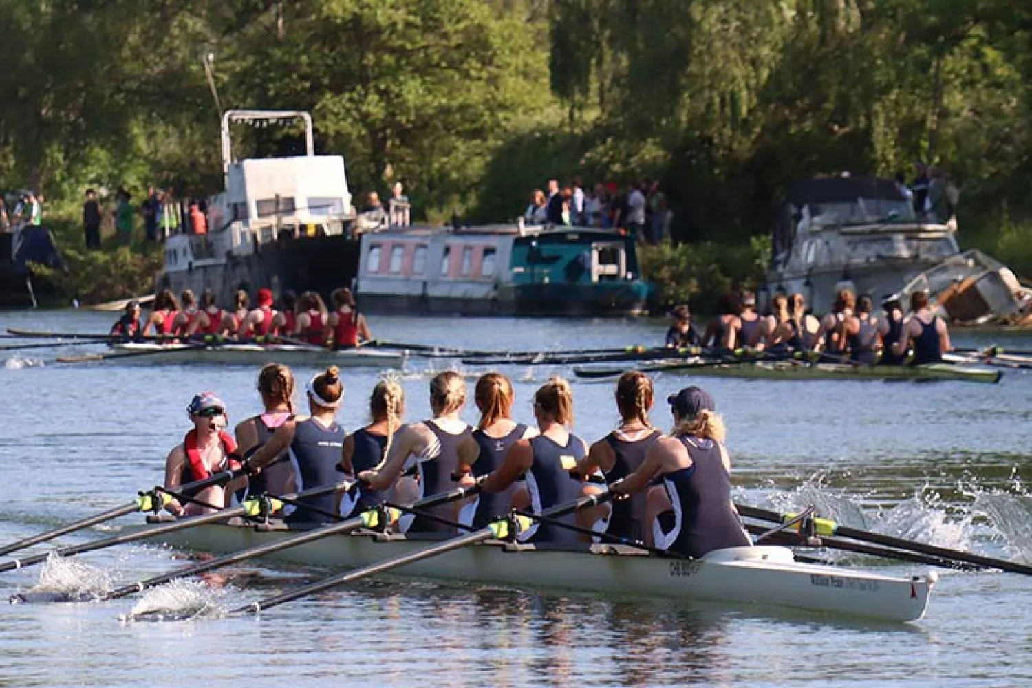 Christ Church Boat Club Women's First Eight (W1) in action