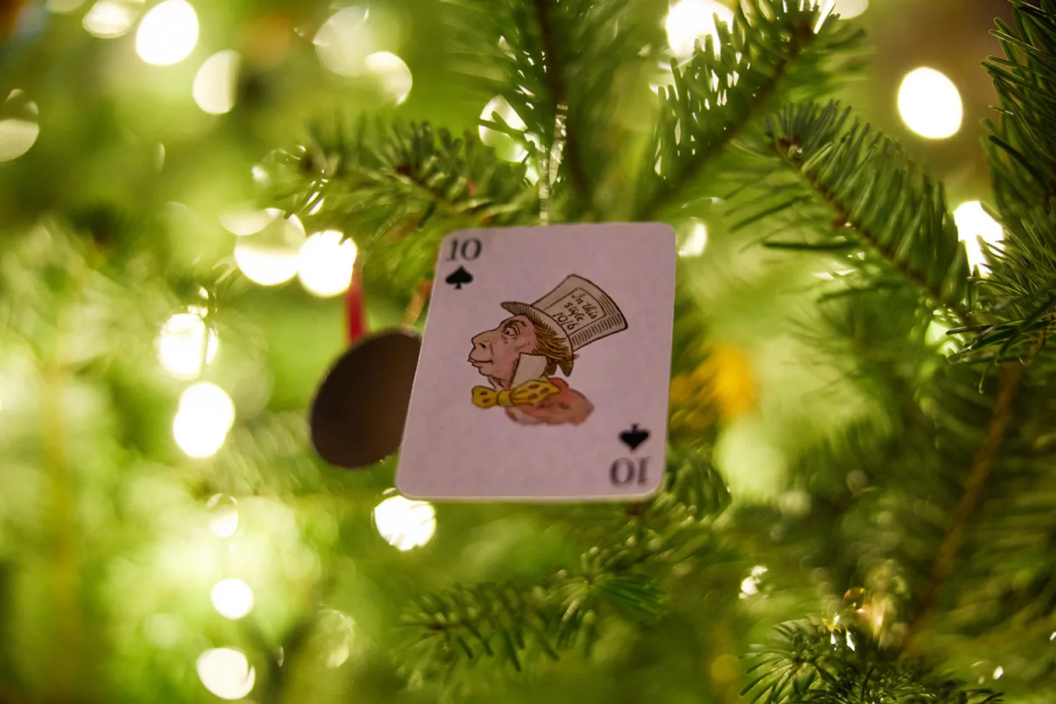 Mad Hatter playing card Christmas tree decoration