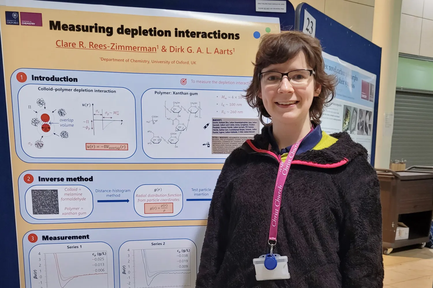 Dr Clare Rees-Zimmerman with her OxWiChem poster