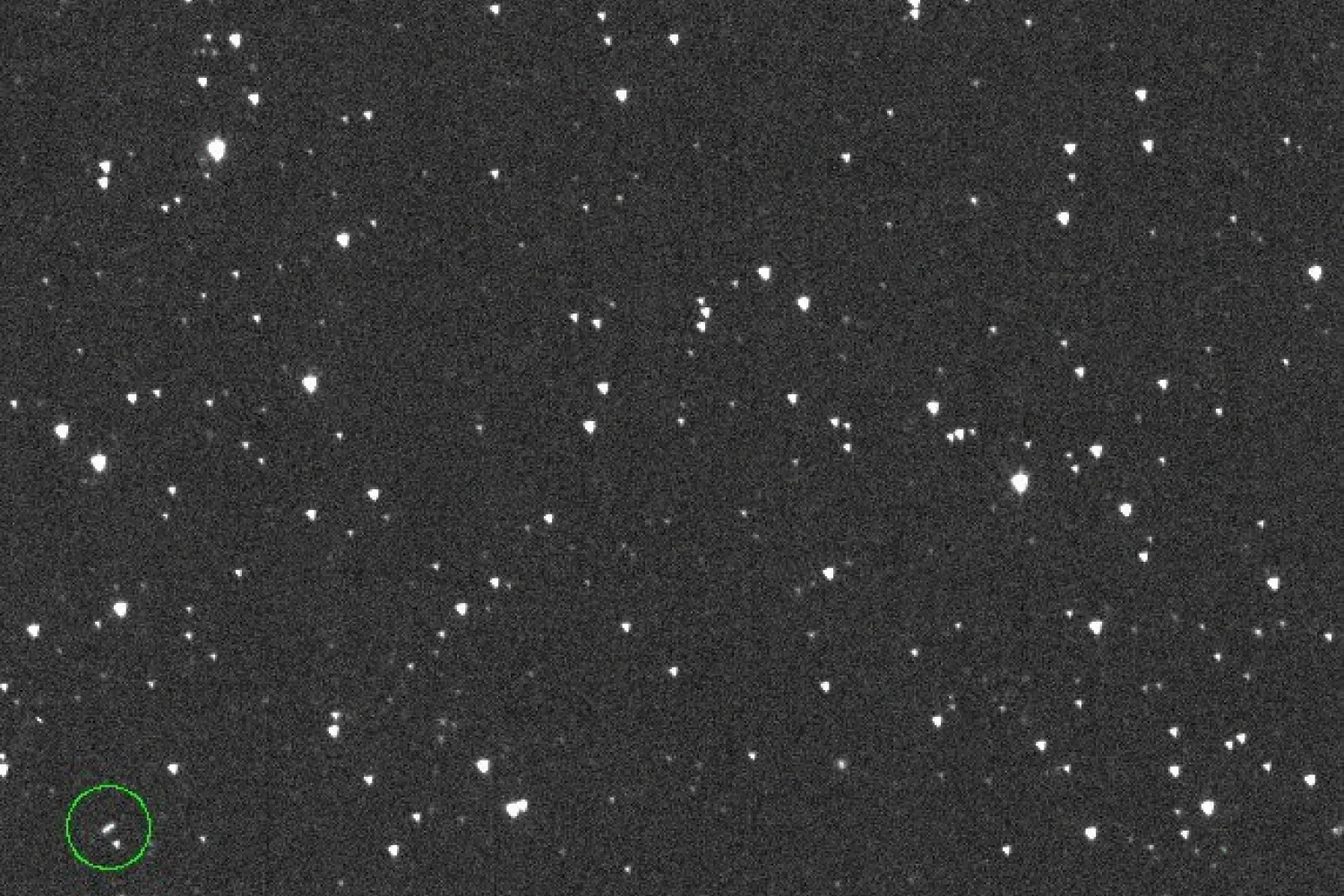 Asteroid 2024 YR4 in the ATLAS discovery images. Credit: Larry Denneau, John Tonry, Henry Weiland, Rob Siverd, University of Hawaii and NASA 