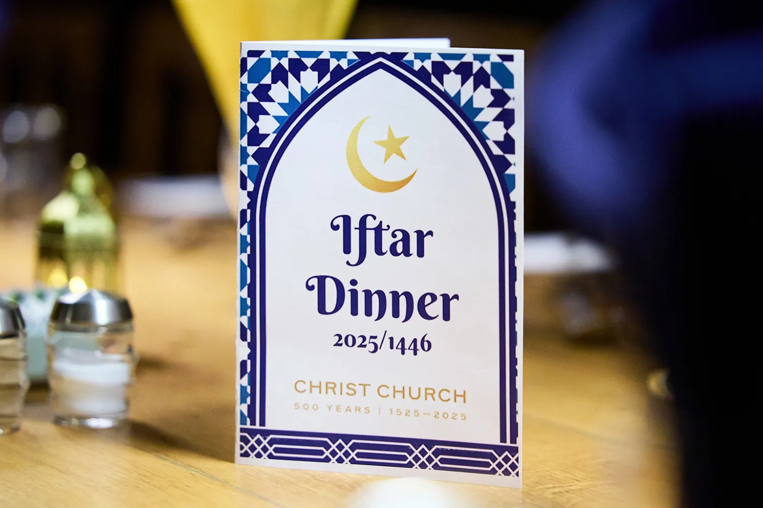 A pamphlet at the Christ Church Iftar Dinner