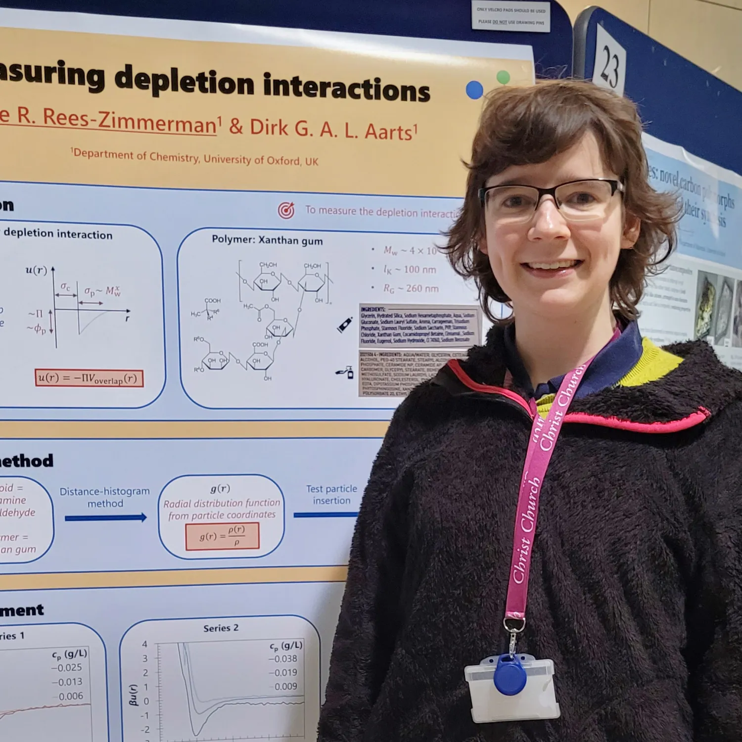 Dr Clare Rees-Zimmerman with her OxWiChem poster