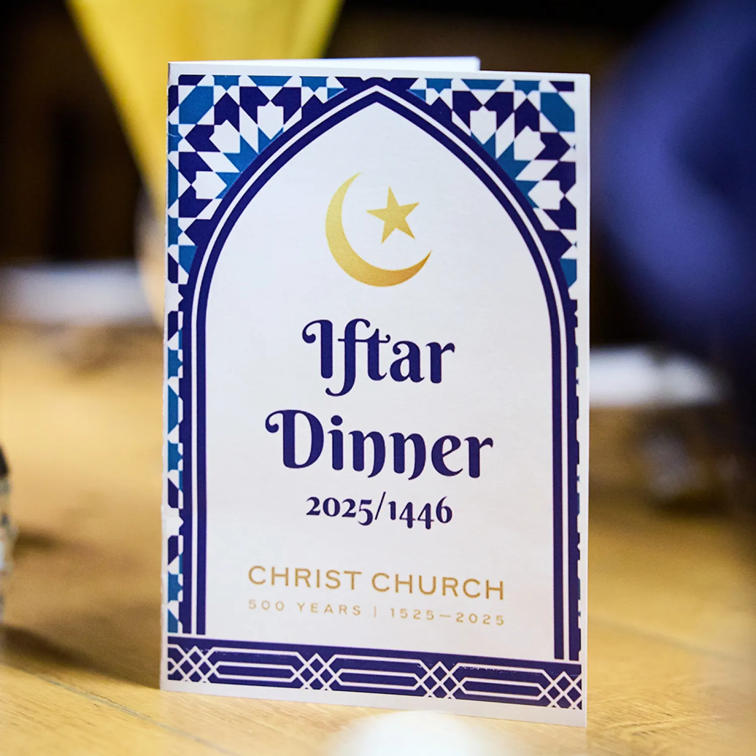 A pamphlet at the Christ Church Iftar Dinner